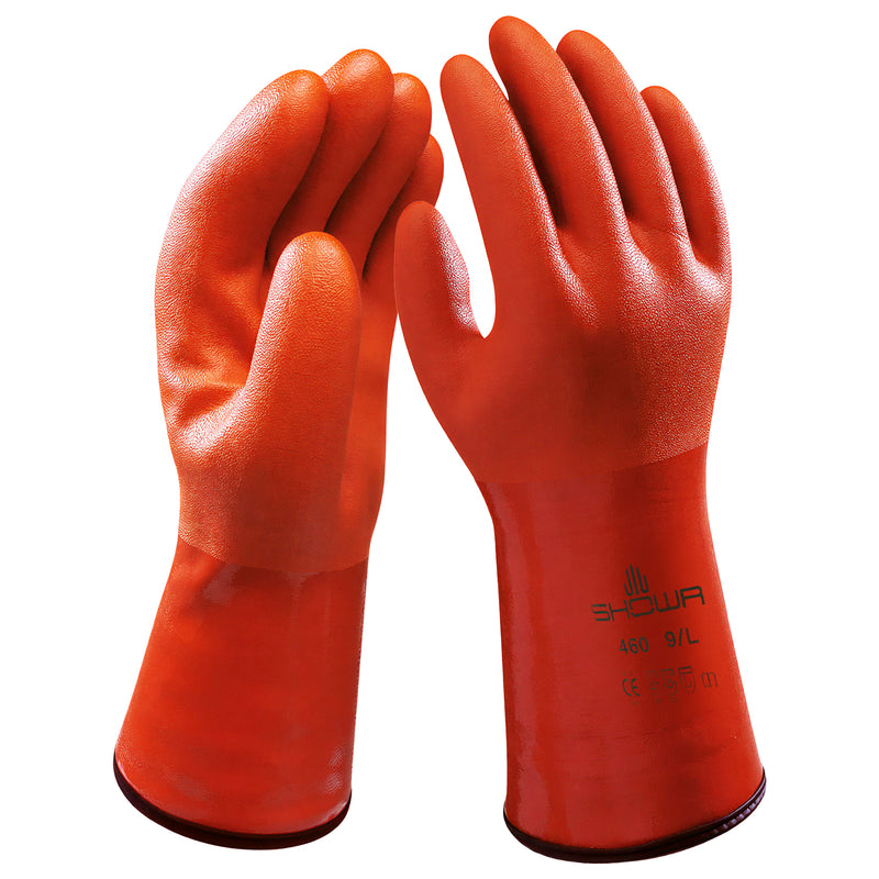 PVC-Kälte-/Chemikalienschutz-Handschuhe | Typ C | Windkälte: Basis | Kontaktkälte: Verstärkt | wasserdicht | EN 511: 121 | EN ISO 374-5 für Bakterien & Pilze | abrieb-, schnitt- & reissfest | Kat III | PVC-Beschichtung | SHOWA™ 460