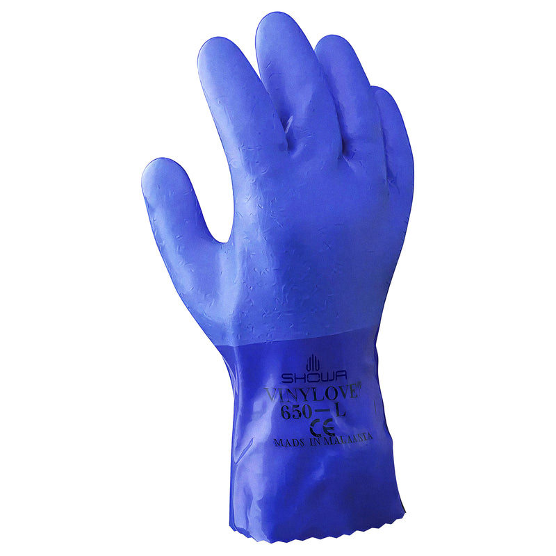 PVC-Chemikalien-Schutzhandschuhe | Typ B | EN ISO 374-5 für Bakterien & Pilze | abrieb-, schnitt- & reissfest | Kat III | PVC-Beschichtung | SHOWA™ 650