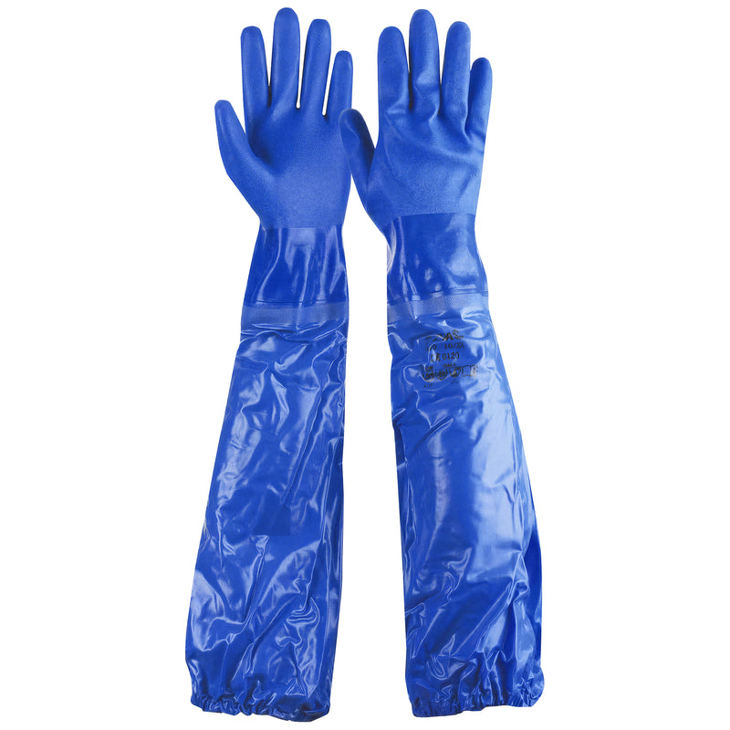 PVC-Chemikalien-Schutzhandschuhe | Typ B | EN ISO 374-5 für Bakterien & Pilze | abrieb-, schnitt- & reissfest | Kat III | PVC-Beschichtung | extra lange Stulpe | SHOWA™ 690