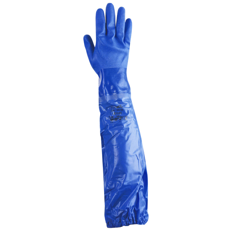 PVC-Chemikalien-Schutzhandschuhe | Typ B | EN ISO 374-5 für Bakterien & Pilze | abrieb-, schnitt- & reissfest | Kat III | PVC-Beschichtung | extra lange Stulpe | SHOWA™ 690