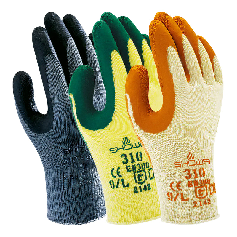 Baumwoll-Arbeitshandschuhe | Kat II | Latex-Beschichtung | griff- & abriebfest | atmungsaktiv | SHOWA™ 310