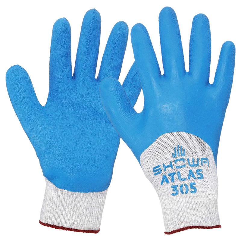 Baumwoll-Arbeitshandschuhe | Kat II | Latex-Beschichtung | griffsicher | SHOWA™ Atlas 305