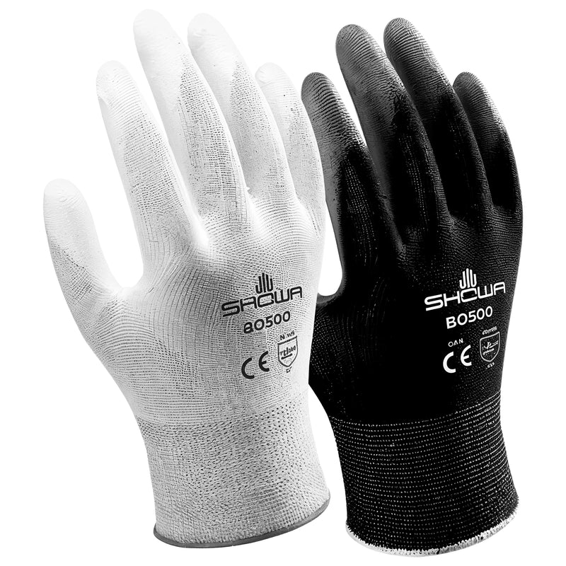 Nylon-Arbeitshandschuhe | Kat II | PU-Beschichtung | atmungsaktiv | latexfrei | extra leicht | SHOWA™ BO500W