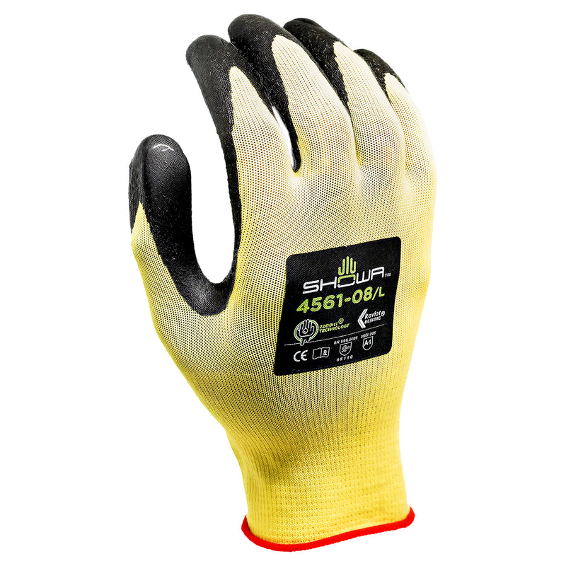 Elasthan-Schnitt-/Hitzeschutz-Handschuh | Stufe C | Kat II | Schwamm-Nitril-Beschichtung | Kevlar®-Futter | flammfest | SHOWA™ 4561