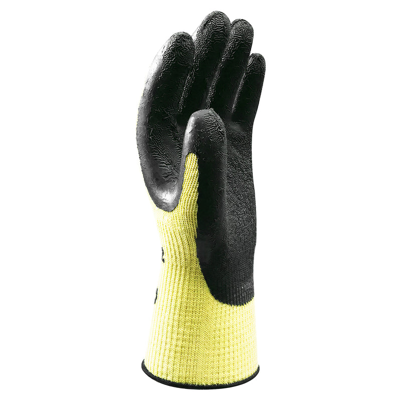 Aramid-Schnittschutz-Handschuhe | Stufe F | Kat II | Naturkautschuklatex-Beschichtung | Edelstahleinlage & Kevlarfasern | SHOWA™ S-TEX KV3