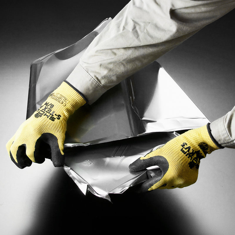 Aramid-Schnittschutz-Handschuhe | Stufe F | Kat II | Naturkautschuklatex-Beschichtung | Edelstahleinlage & Kevlarfasern | SHOWA™ S-TEX KV3