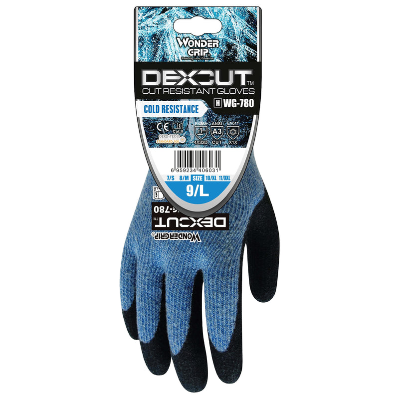 Acryl-Aramid-Schnittschutz-Handschuhe | Stufe D | Kat II | Nitril-Beschichtung | Kontaktkälte Stufe 1 | Wonder Grip® WG-780 DEXCUT®