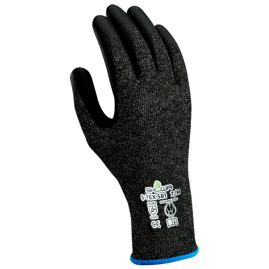 Nylon-Schnittschutz-Handschuhe | Stufe E | Kat II | mikroporöse Nitril-Beschichtung | ölabweisend | SHOWA™ S-TEX 581