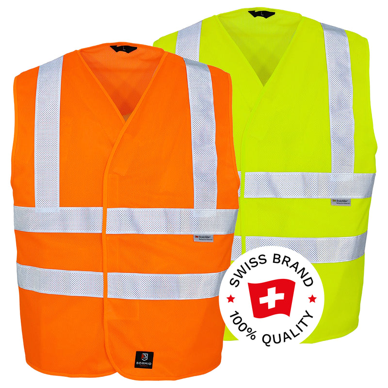 Warnschutz Weste | Klasse 2 | PE | luftdurchlässig | Klettverschluss | 120 g/m² | Bormio Safety Gäbris
