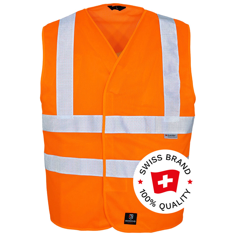 Warnschutz Weste | Klasse 2 | PE | luftdurchlässig | Klettverschluss | 120 g/m² | Bormio Safety Gäbris