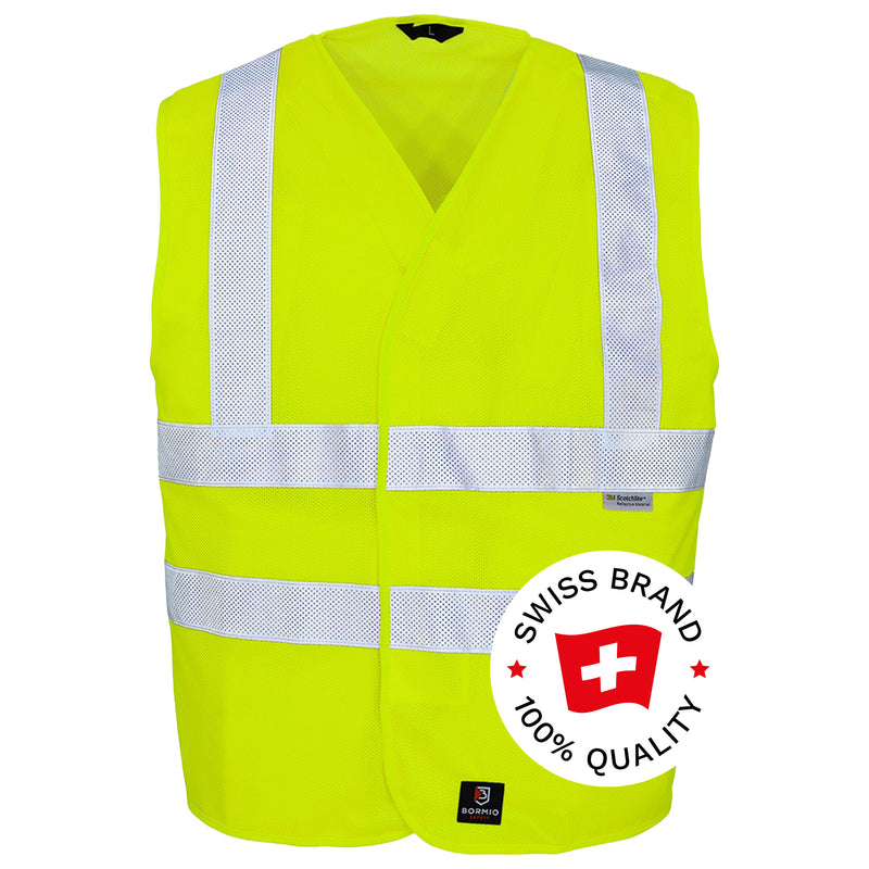 Warnschutz Weste | Klasse 2 | PE | luftdurchlässig | Klettverschluss | 120 g/m² | Bormio Safety Gäbris