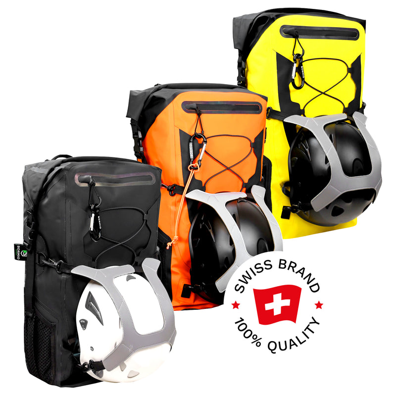 Baurucksack 35L | wasserdicht | PVC Tarpaulin 500D | Rolltop | mit Helmhalterung | Bormio Spirit Eskil