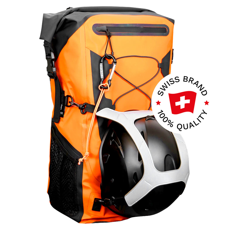 Baurucksack 35L | wasserdicht | PVC Tarpaulin 500D | Rolltop | mit Helmhalterung | Bormio Spirit Eskil
