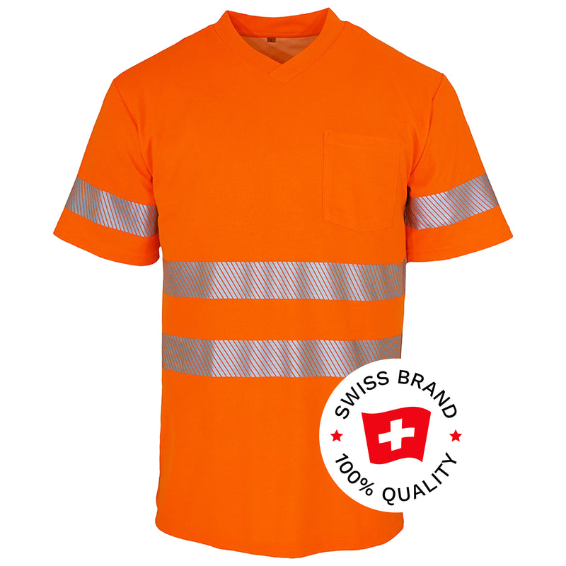 Warnschutz T-Shirt | Klasse 2 | UPF 80 | PE/Baumwolle | feinporig & geruchshemmend | 180 g/m² | Bormio Safety Säntis