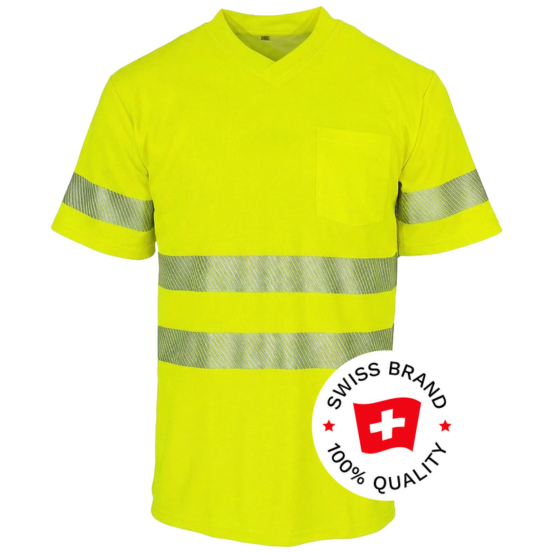 Warnschutz T-Shirt | Klasse 2 | UPF 80 | PE/Baumwolle | feinporig & geruchshemmend | 180 g/m² | Bormio Safety Säntis
