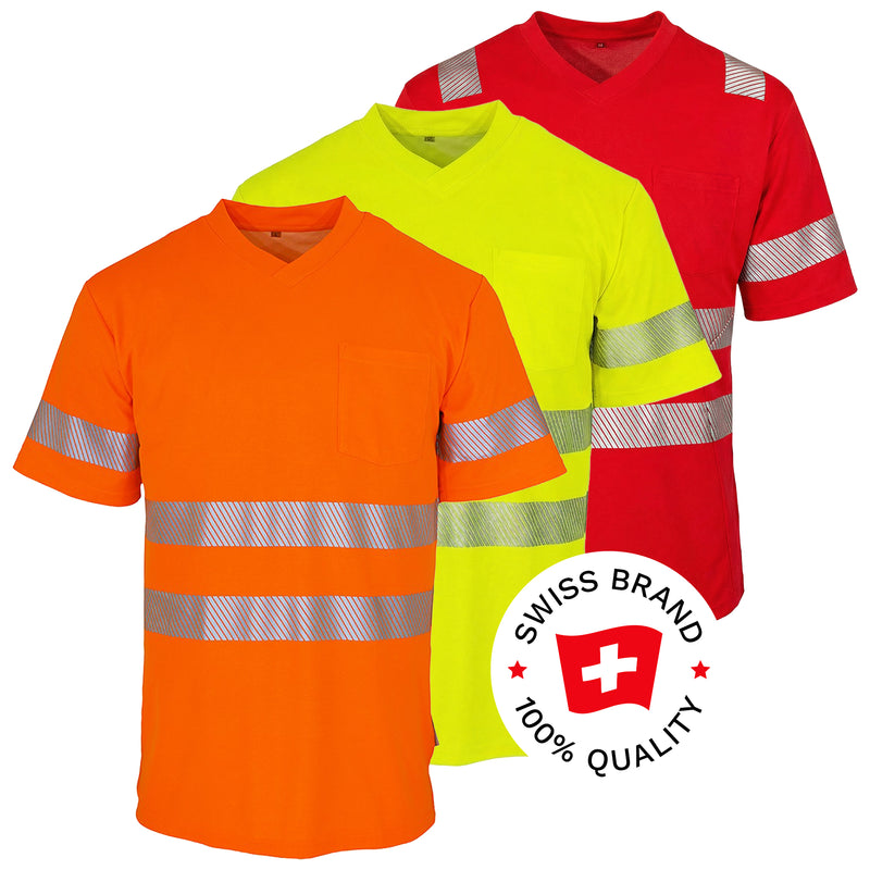 Warnschutz T-Shirt | Klasse 2 | UPF 80 | PE/Baumwolle | feinporig & geruchshemmend | 180 g/m² | Bormio Safety Säntis