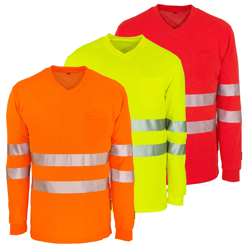Warnschutz Langarmshirt | Klasse 2 | UPF 80 | PE/Baumwolle | feinporig & geruchshemmend | 180 g/m² | Bormio Safety Pilatus