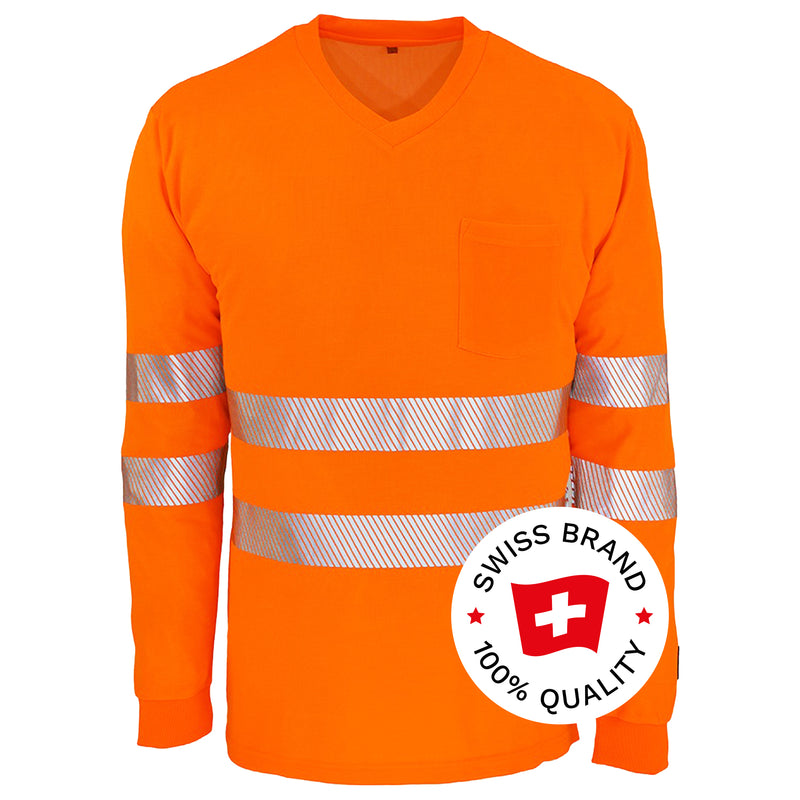 Warnschutz Langarmshirt | Klasse 2 | UPF 80 | PE/Baumwolle | feinporig & geruchshemmend | 180 g/m² | Bormio Safety Pilatus