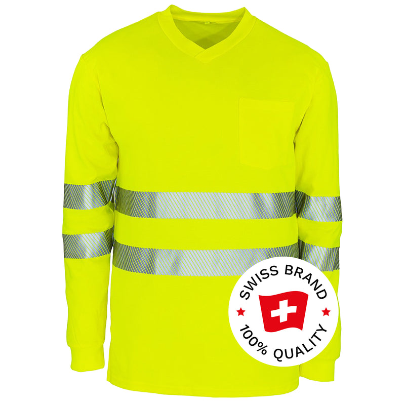 Warnschutz Langarmshirt | Klasse 2 | UPF 80 | PE/Baumwolle | feinporig & geruchshemmend | 180 g/m² | Bormio Safety Pilatus