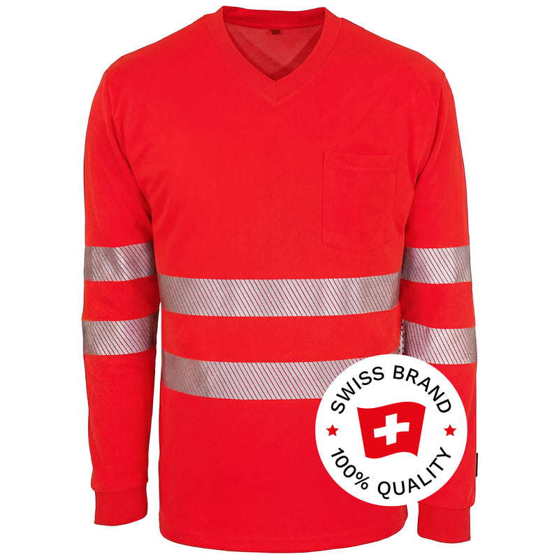 Warnschutz Langarmshirt | Klasse 2 | UPF 80 | PE/Baumwolle | feinporig & geruchshemmend | 180 g/m² | Bormio Safety Pilatus