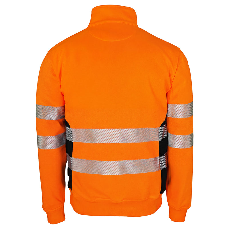 Warnschutz Zip-Pullover | Klasse 2 | PE/Baumwolle | stretchfähig & wärmeisolierend | 300 g/m² | Bormio Safety Gonzen