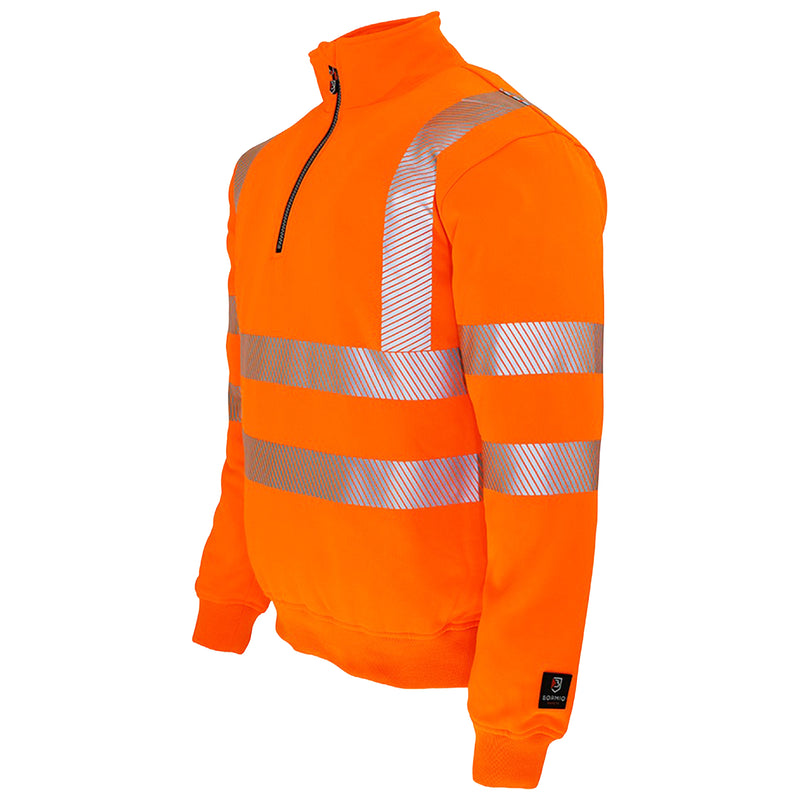 Warnschutz Zip-Pullover | Klasse 2 | PE/Baumwolle | stretchfähig & wärmeisolierend | 300 g/m² | Bormio Safety Gonzen