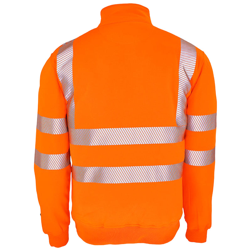 Warnschutz Zip-Pullover | Klasse 2 | PE/Baumwolle | stretchfähig & wärmeisolierend | 300 g/m² | Bormio Safety Gonzen