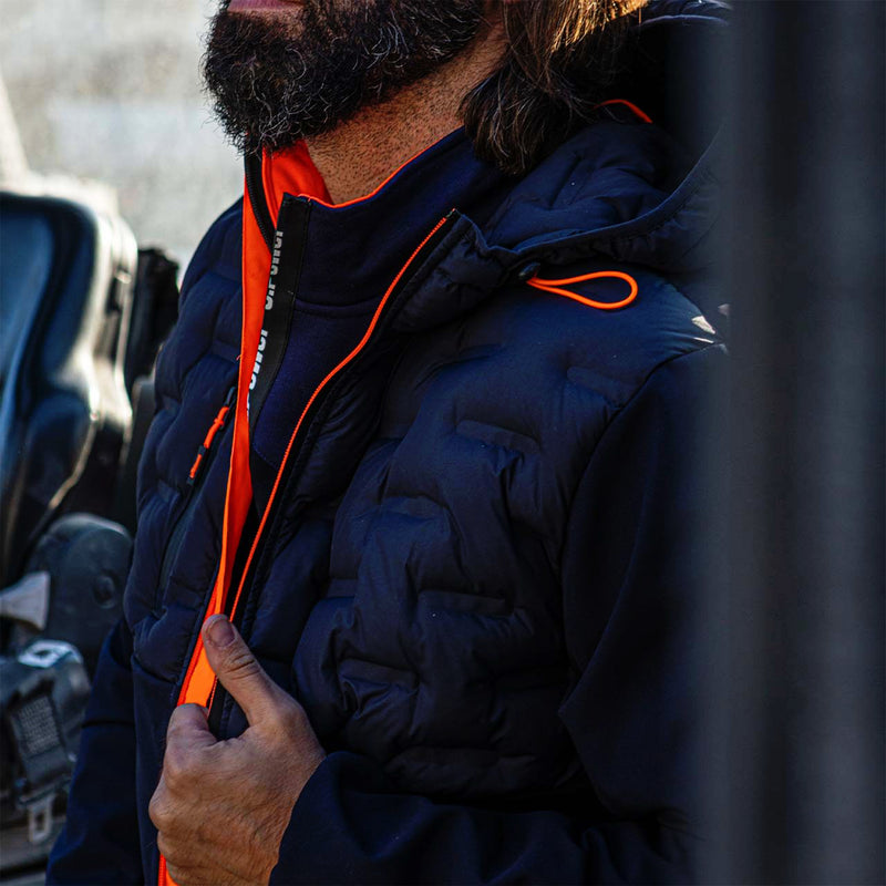 Hybridjacke | Polyester/Elasthan | winddicht, wasserabweisend & atmungsaktiv | 320 g/m² | mit Kapuze | EN ISO 13688 | U-Power Spock