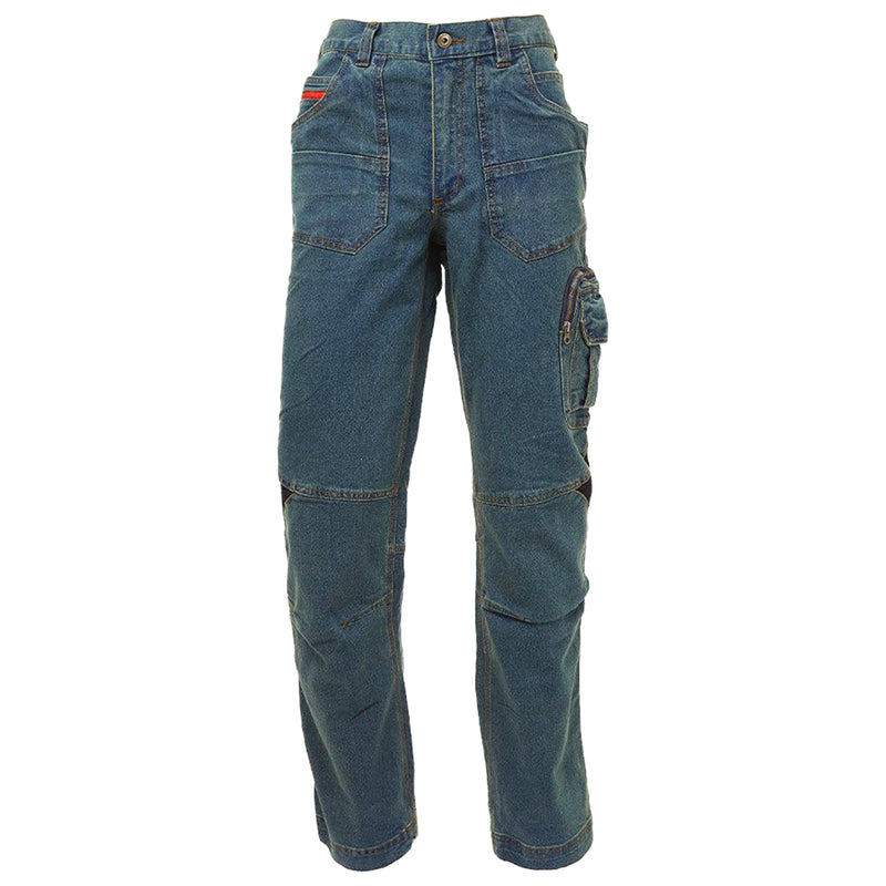 Jeans-Arbeitshose | Baumwolle/Polyester | Rust Jeans | Stretch-Einsätze | viele Arbeitstaschen | 330 g/m² | EN 340-1 | U-Power Traffic