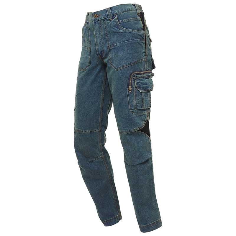 Jeans-Arbeitshose | Baumwolle/Polyester | Rust Jeans | Stretch-Einsätze | viele Arbeitstaschen | 330 g/m² | EN 340-1 | U-Power Traffic
