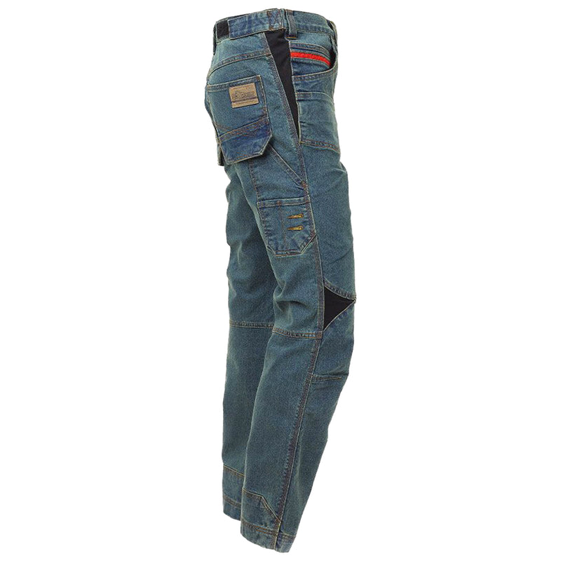Jeans-Arbeitshose | Baumwolle/Polyester | Rust Jeans | Stretch-Einsätze | viele Arbeitstaschen | 330 g/m² | EN 340-1 | U-Power Traffic