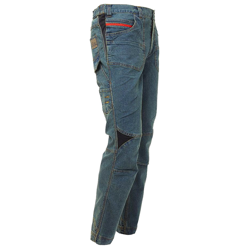 Jeans-Arbeitshose | Baumwolle/Polyester | Rust Jeans | Stretch-Einsätze | viele Arbeitstaschen | 330 g/m² | EN 340-1 | U-Power Traffic