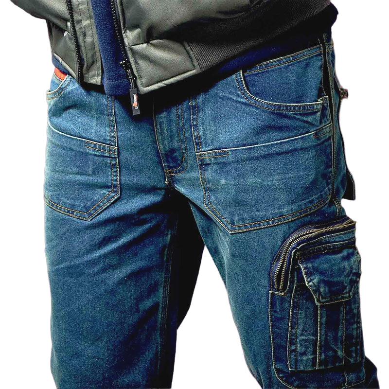 Jeans-Arbeitshose | Baumwolle/Polyester | Rust Jeans | Stretch-Einsätze | viele Arbeitstaschen | 330 g/m² | EN 340-1 | U-Power Traffic