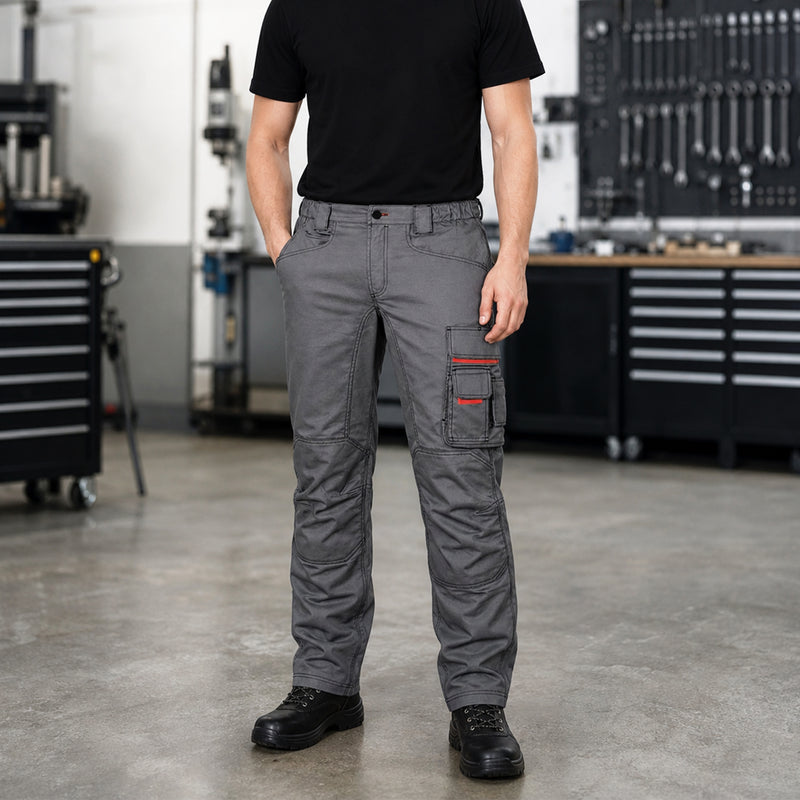 Arbeits-Winterhose | Baumwolle/Polyester | Flanell-Innenfutter | Twill-Polycotton | robust & strapazierfähig | 245 g/m² | EN ISO 13688 | U-Power Grin