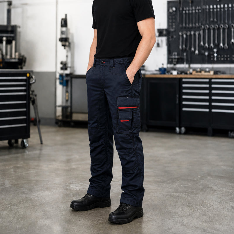 Arbeits-Winterhose | Baumwolle/Polyester | Flanell-Innenfutter | Twill-Polycotton | robust & strapazierfähig | 245 g/m² | EN ISO 13688 | U-Power Grin