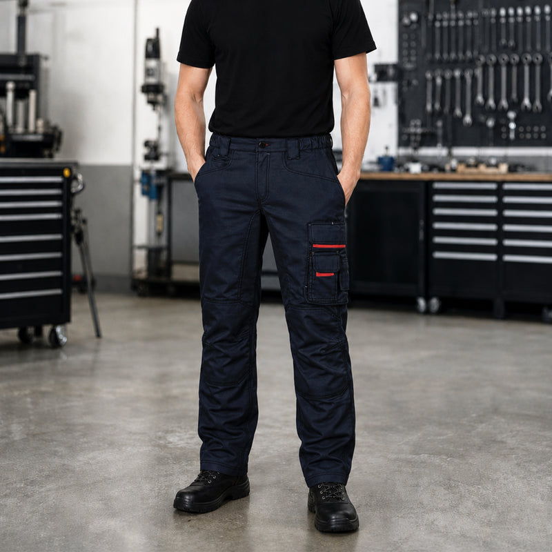 Arbeits-Winterhose | Baumwolle/Polyester | Flanell-Innenfutter | Twill-Polycotton | robust & strapazierfähig | 245 g/m² | EN ISO 13688 | U-Power Grin