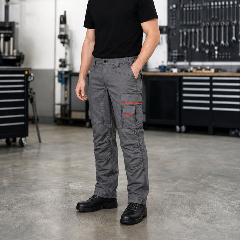 Arbeits-Winterhose | Baumwolle/Polyester | Flanell-Innenfutter | Twill-Polycotton | robust & strapazierfähig | 245 g/m² | EN ISO 13688 | U-Power Grin