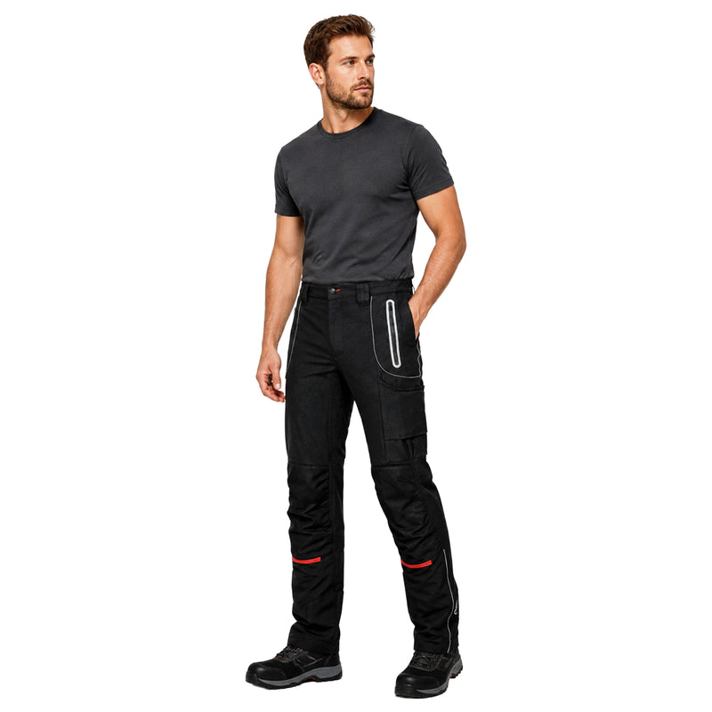 Arbeits-Softshellhose | Polyester | Carbon-Schwarz | wasserabweisend | Kniepolstertaschen | 320 g/m² | EN ISO 13688 | U-Power Pit