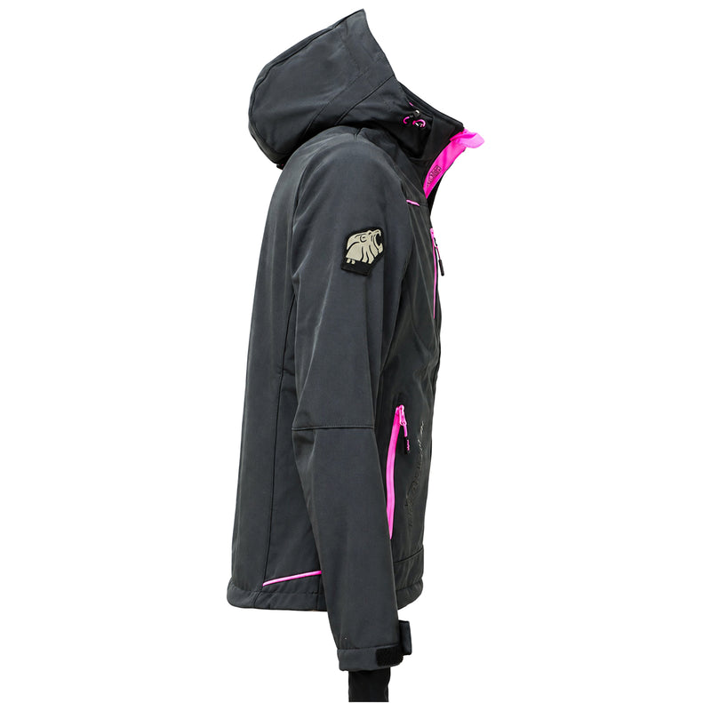 Damen Softshelljacke | Kunstfaser | Vollstretch | winddicht, wasserabweisend & atmungsaktiv | 320 g/m² | mit Kapuze & Daumenschlaufe | EN ISO 13688 | U-Power Space Lady