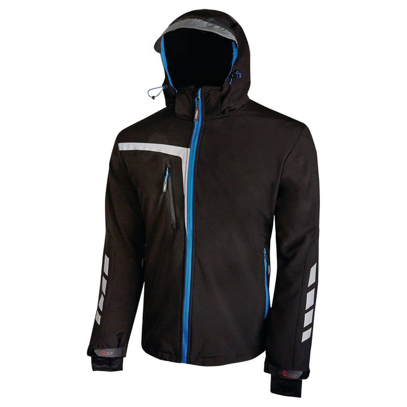 Softshelljacke | Polyester/Elasthan | Stretch | winddicht, wasserabweisend & atmungsaktiv | 320 g/m² | mit Kapuze & Daumenschlaufe | EN ISO 13688 | U-Power Quick