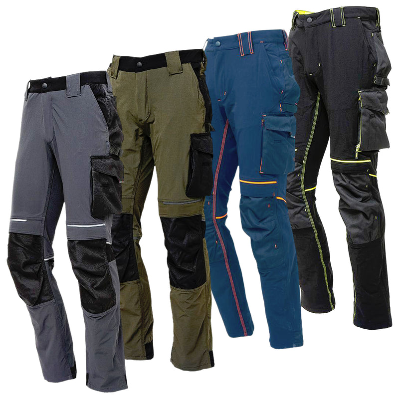 Arbeitshose | Nylon/Spandex | 4-Wege-Stretch | Kniepolstertaschen | wasserabweisend | 260 g/m² | EN ISO 13688 | U-Power Atom