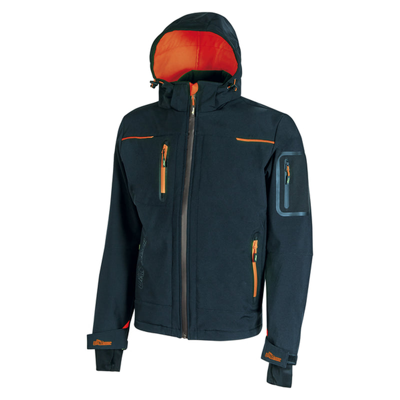 U-Power Space Softshelljacke, Deep Blue, geschlossene Original-Vorderansicht