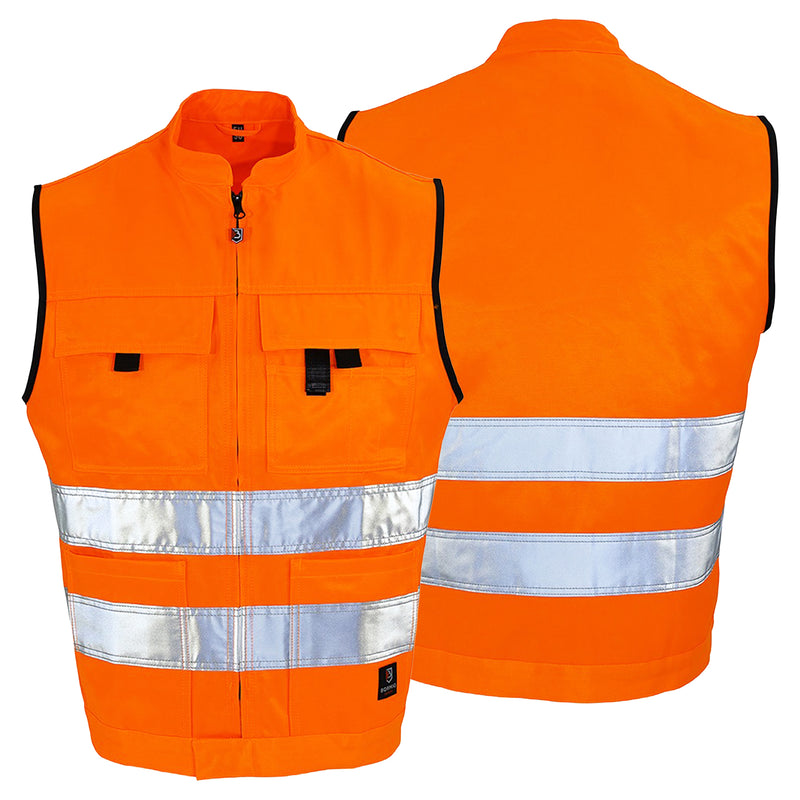 Warnschutz Weste | Klasse 2 | PE/Baumwolle | strapazierfähiges Beaver-Gewebe | 310 g/m² | Bormio Safety Comfort