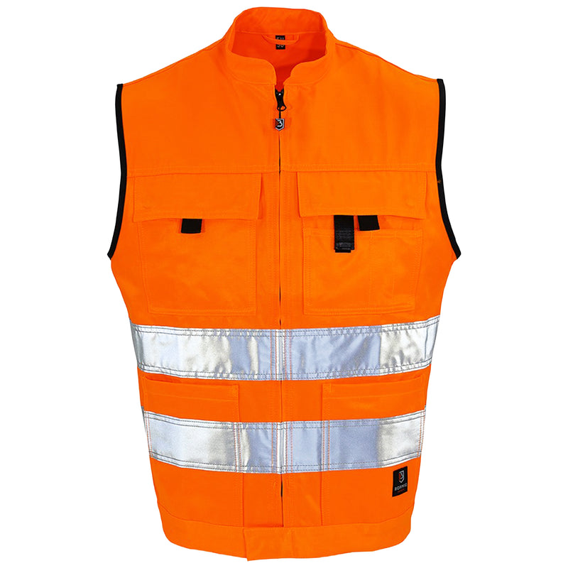 Warnschutz Weste | Klasse 2 | PE/Baumwolle | strapazierfähiges Beaver-Gewebe | 310 g/m² | Bormio Safety Comfort