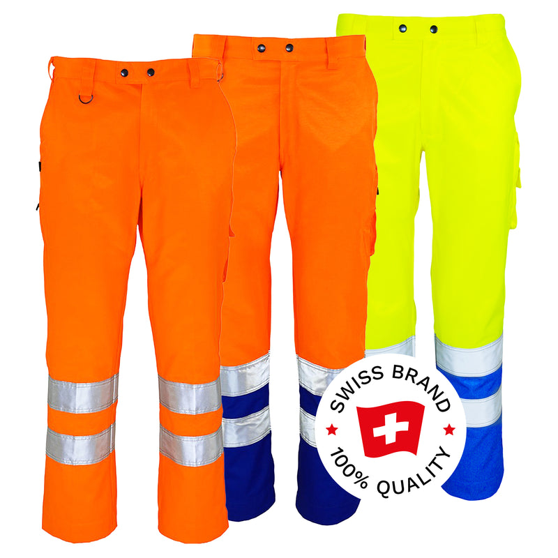 Warnschutz Bundhose | Klasse 2 | PE/Baumwolle | strapazierfähiges Beaver-Gewebe | 310 g/m² | Bormio Safety Strada