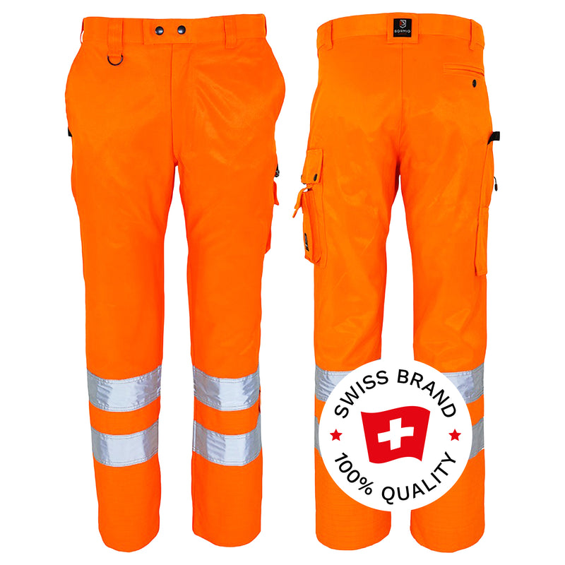 Warnschutz Bundhose | Klasse 2 | PE/Baumwolle | Beaver-Gewebe | AS-Foremam-Flamestop | 310 g/m² | Bormio Safety Binario