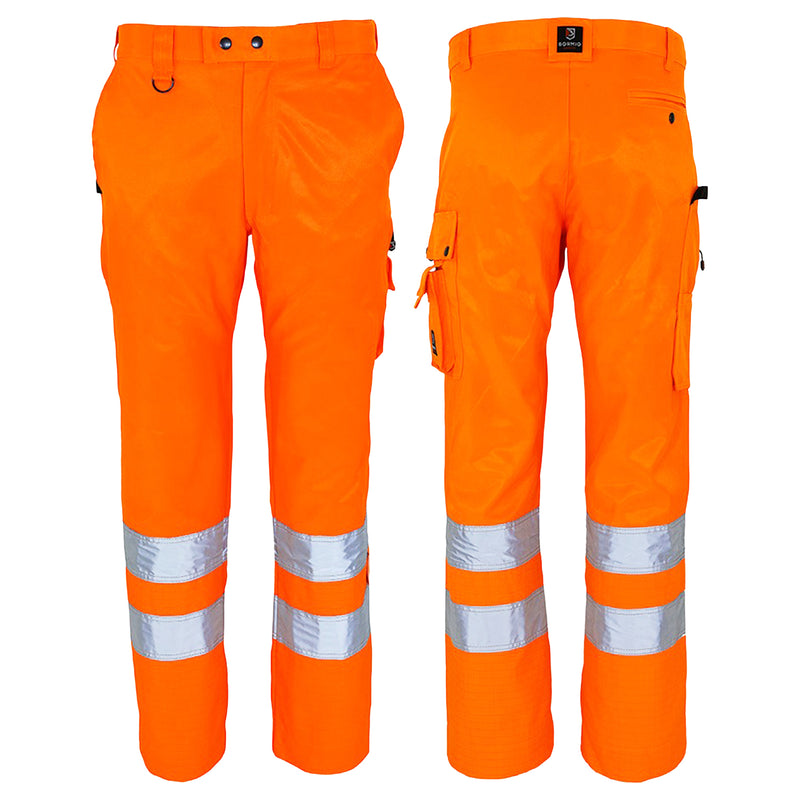 Warnschutz Bundhose | Klasse 2 | PE/Baumwolle | Beaver-Gewebe | AS-Foremam-Flamestop | 310 g/m² | Bormio Safety Binario