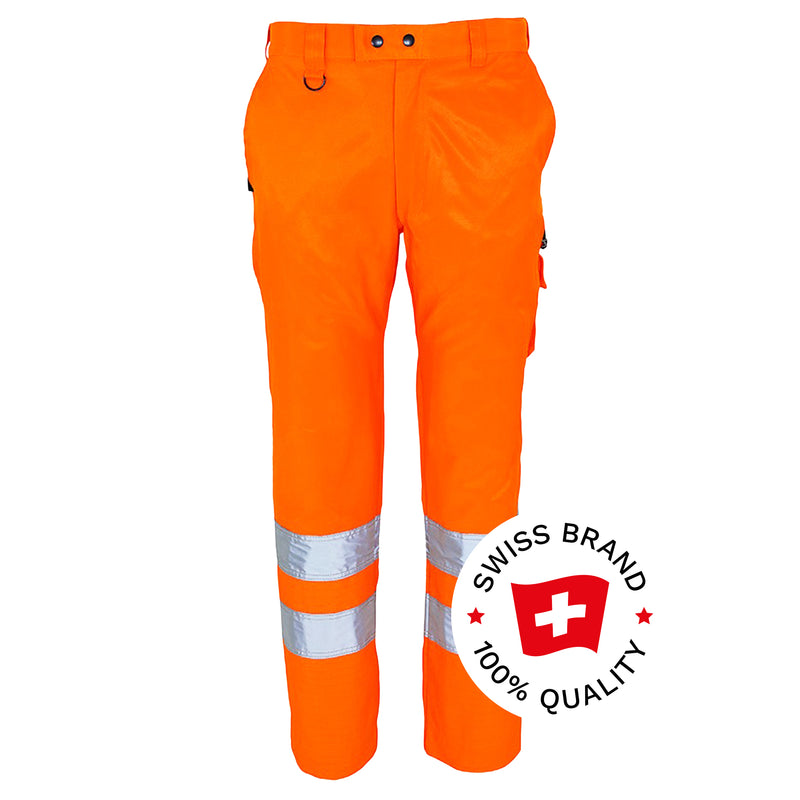 Warnschutz Bundhose | Klasse 2 | PE/Baumwolle | Beaver-Gewebe | AS-Foremam-Flamestop | 310 g/m² | Bormio Safety Binario