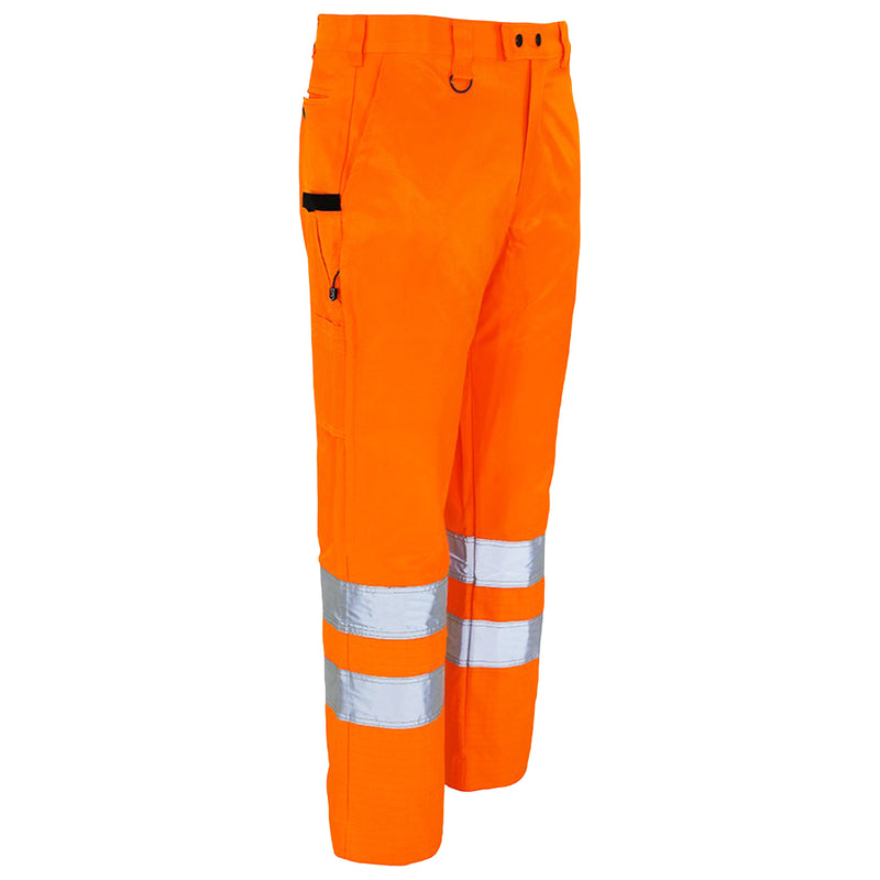 Warnschutz Bundhose | Klasse 2 | PE/Baumwolle | Beaver-Gewebe | AS-Foremam-Flamestop | 310 g/m² | Bormio Safety Binario