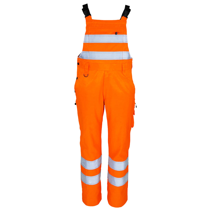 Warnschutz Latzhose | Klasse 2 | PE/Baumwolle | Beaver-Gewebe | ergonomischer & hochgezogener Nierenschutz | 310 g/m² | Bormio Safety Binario